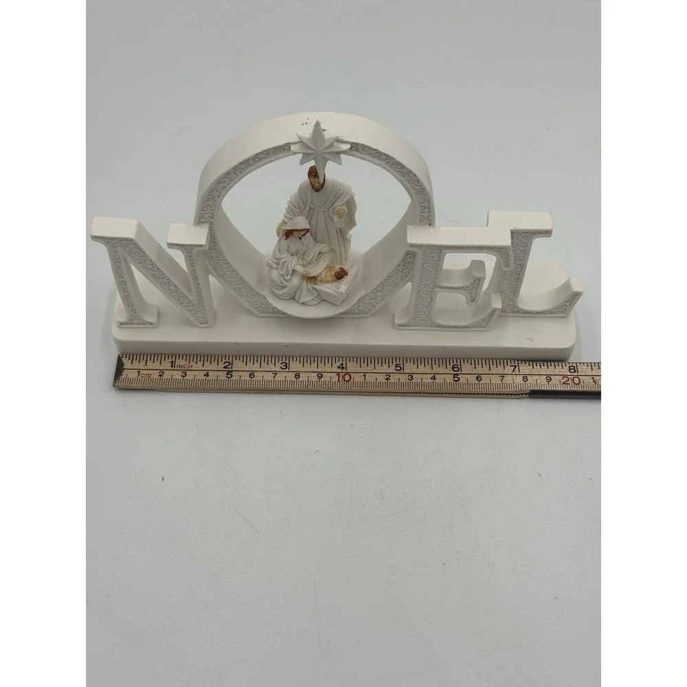 Noel White Manger Scene